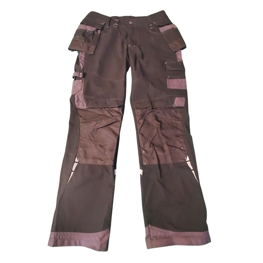 Dickies Mens Black Ripstop Utility Work Pants Holster Pockets 34x32 Double Knee